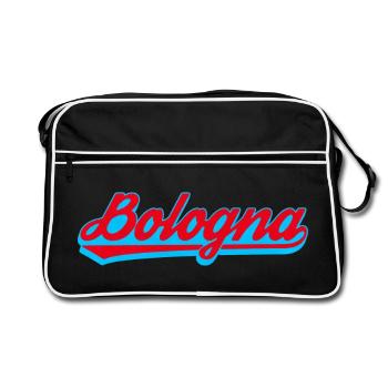Bologna Neon Script Logo - Retro Tasche - Schwarz/Weiß - Vorne
