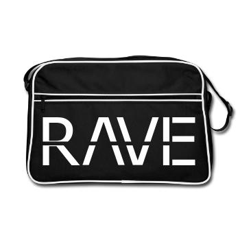 Raver Design Rave Festival Techno - Sac Retro - noir/blanc - Devant
