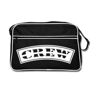Crew Curved Design Patch - Retro Bag - black/white - Front