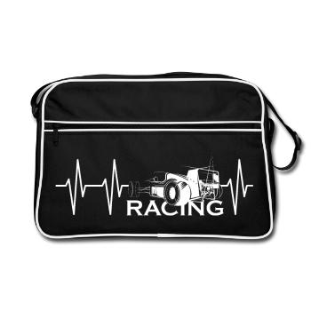 Pulse Formula Sketch Heartbeat Course de voitures de course - Sac Retro - noir/blanc - Devant