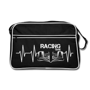 temps de course voiture de course voiture de course voitures de formule pouls - Sac Retro - noir/blanc - Devant