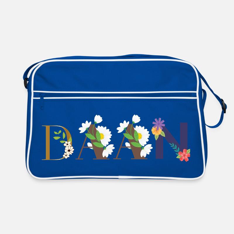 DAAN Name mit Blumen geschmückt Retro Tasche