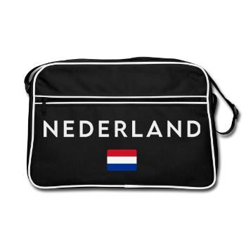 Drapeau de la Hollande, fierté néerlandaise - Sac Retro - noir/blanc - Devant