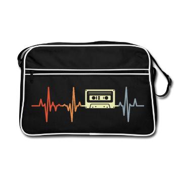 Herzlinie 80s cassette - Retro Bag - black/white - Front