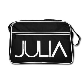 Julia Name Design - Modern Filigree Typography - Retro Bag - black/white - Front