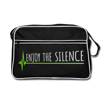 Enjoy The Silence Saying Calm Silence Introvert - Retro Bag - black/white - Front