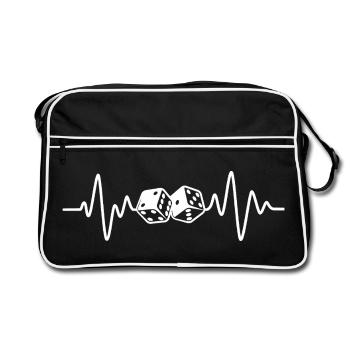 Battement de cœur de dés - Sac Retro - noir/blanc - Devant