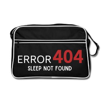 Error 404 Sleep Not Found – Pattern for Developers - Retro Bag - black/white - Front