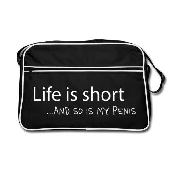 Life Is Short – Un mème ironique et drôle - Sac Retro - noir/blanc - Devant