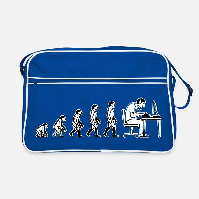 L’évolution s’arrête à l’ordinateur – Conception de l’humour Sac Retro