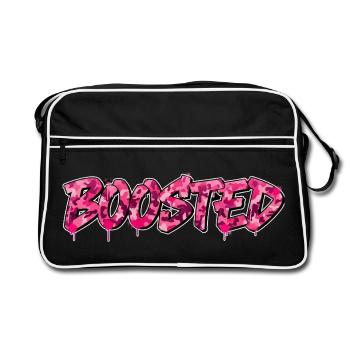 Boosted Shirt Sticker for Turbo and Tuning Fans - Retro Bag - black/white - Front