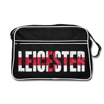Leicester, Angleterre - Sac Retro - noir/blanc - Devant