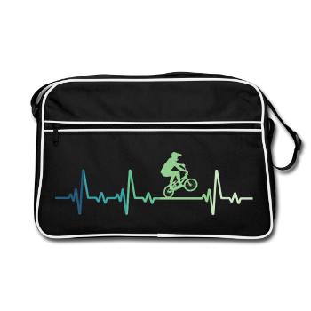 BMX Bike Rider's Heartbeat BMX Bike - Retro Tasche - Schwarz/Weiß - Vorne