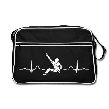 Boulderer heartbeat Bouldering Bouldering - Retro Bag - black/white - Front
