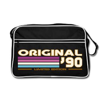 Originale 90er Retro-Streifen - Retro Tasche - Schwarz/Weiß - Vorne