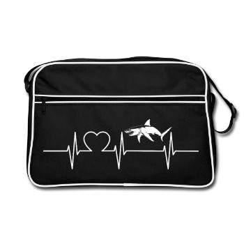 Weißer Haie Weißer Hai - Retro Tasche - Schwarz/Weiß - Vorne
