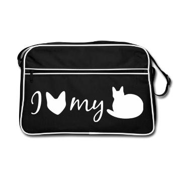 I Cat My Loaf  - Retro Bag - black/white - Front