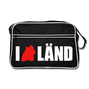 J’aime Länd Baden-Wurtemberg - Sac Retro - noir/blanc - Devant