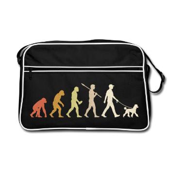 Cadeau drôle de propriétaire de chien pour l’évolution du caniche - Sac Retro - noir/blanc - Devant