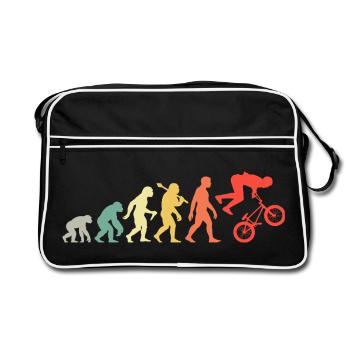BMX Rider - fun BMX evolution for bikers - Retro Bag - black/white - Front