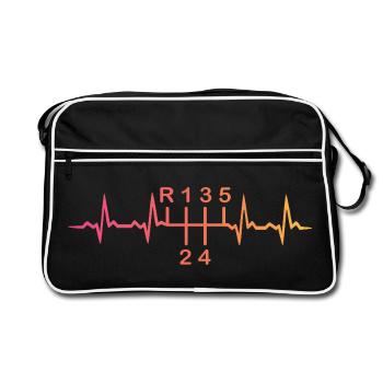 boite vitesse manuelle 5 rapport sunset heartbeat - Sac Retro - noir/blanc - Devant