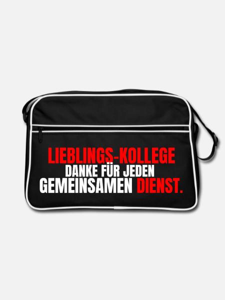 Lieblingskollege: Danke für jeden Dienst - Retro Tasche - Schwarz/Weiß