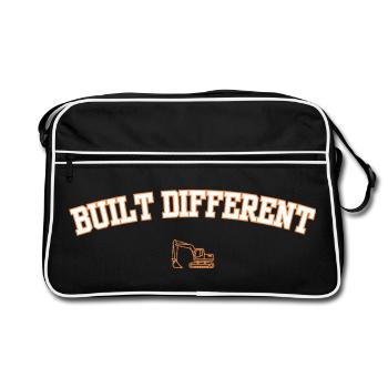 Anders gebaut – Lustiger Bagger-Konstruktion Des - Retro Tasche - Schwarz/Weiß - Vorne