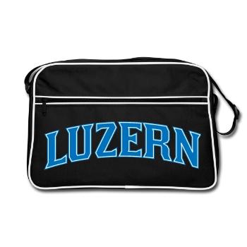 Lucerne Wordmark Blue Outline - Retro Bag - black/white - Front