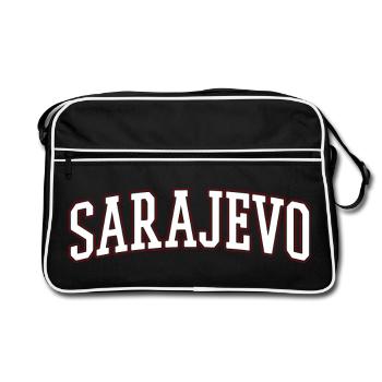 Sarajevo Bold Lettering - Retro Bag - black/white - Front
