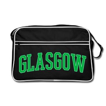 Glasgow College Style Green Block Font - Retro Bag - black/white - Front