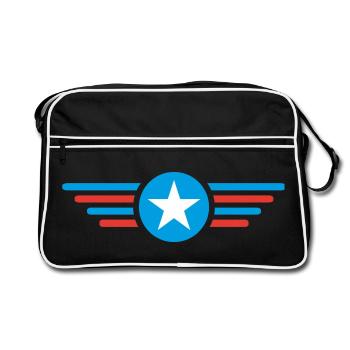 Je suis une star avec des ailes - Sac Retro - noir/blanc - Devant