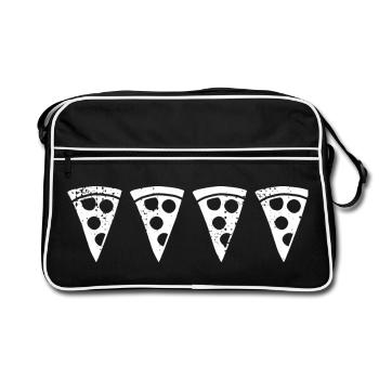 Retro Pizza Slice - Retro Bag - black/white - Front