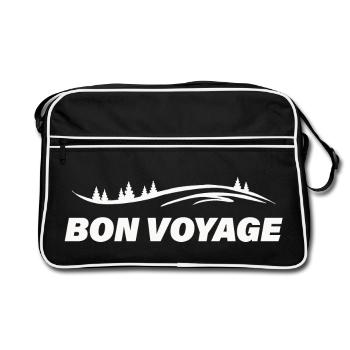 BON VOYAGE - Retro Tasche - Schwarz/Weiß - Vorne