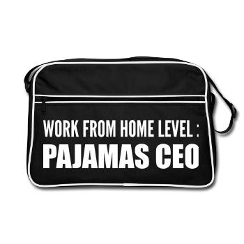 Work from home level : pajamas ceo - Retro Bag - black/white - Front