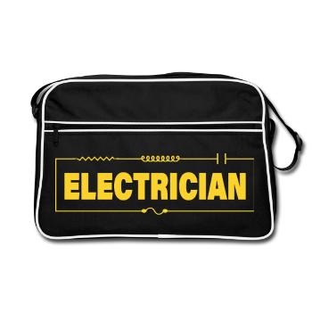 Électricien - Sac Retro - noir/blanc - Devant