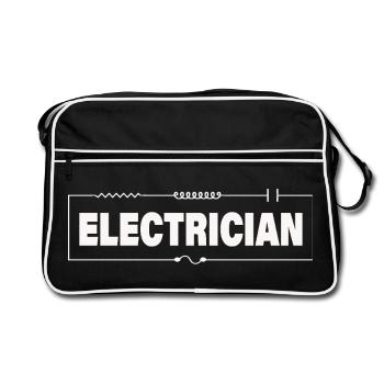 Électricien - Sac Retro - noir/blanc - Devant