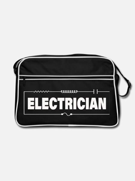 ELECTRICIAN - Retro Tasche - Schwarz/Weiß - Vorne