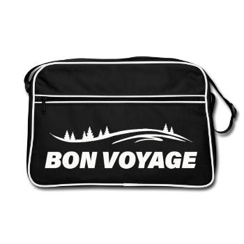 BON VOYAGE - Retro Tasche - Schwarz/Weiß - Vorne