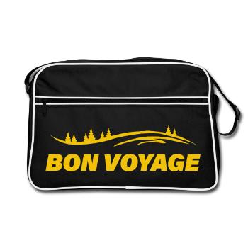 BON VOYAGE - Retro Tasche - Schwarz/Weiß - Vorne
