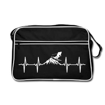 Ski, Heartbeat Skiers, Ski Vacances de ski - Sac Retro - noir/blanc - Devant