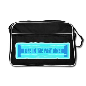 La vie dans la piscine flottante à toute vitesse, drôle de diction - Sac Retro - noir/blanc - Devant