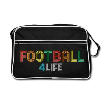 Football 4 Life Retro Neon Text - Retro Bag - black/white - Front