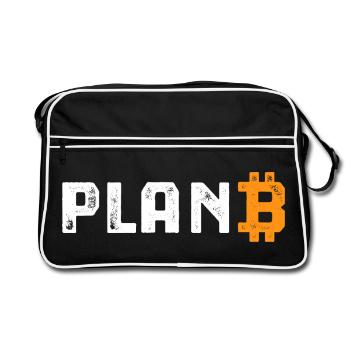 Bitcoin - Plan B - Crypto Gift - Retro Bag - black/white - Front