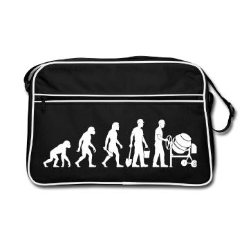 Construction Worker Bricklayer Craftsman Construction Site Bricklayer - Retro Bag - black/white - Front