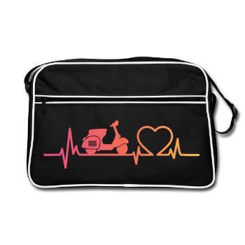 Sunset Motor Heartbeat Scooter - Retro Bag - black/white - Front