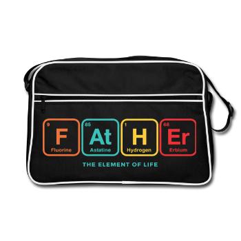Father Periodic Table Dad Gift - Retro Bag - black/white - Front