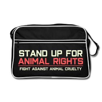Défendez les droits des animaux - Sac Retro - noir/blanc - Devant