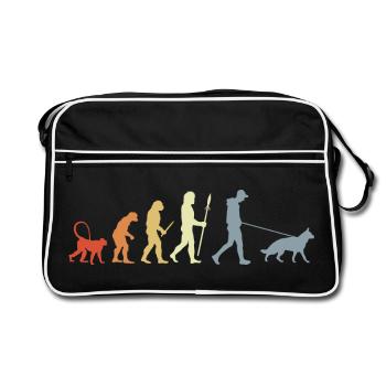 German Shepherd Owner Evolution - Retro Bag - black/white - Front