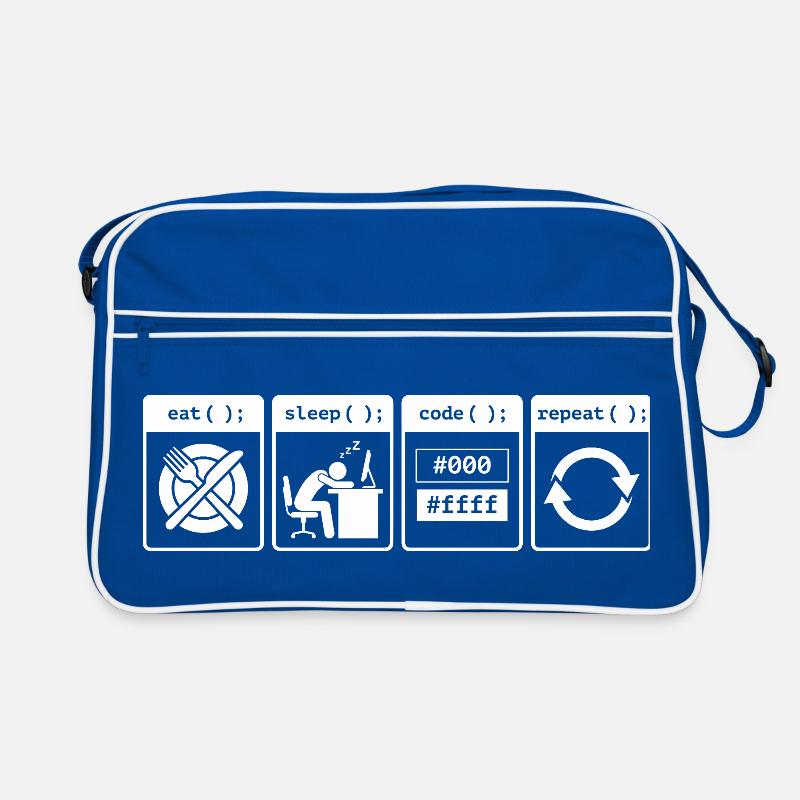Eat Sleep Code Repeat – Conception de flux de travail pour codeurs Sac Retro