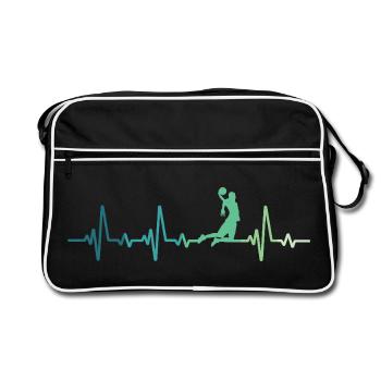 Basketball Heartbeat Basketball Player - Retro Bag - black/white - Front